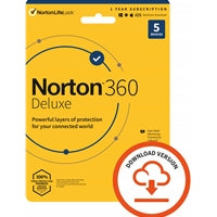 Norton 360 Deluxe 2022, Antivirus Software for 5 Devices, 1-year Subscription, Includes Secure VPN, Password Manager and 50GB of Cloud Storage, PC/Mac/iOS/Android, Activation Code by email - ESD Norton 360 Deluxe 2022, Antivirus Software for 5 Devices, 1-year Subscription, Includes Secure VPN, Password Manager and 50GB of Cloud Storage, PC/Mac/iOS/Android, Activation Code by email - ESD